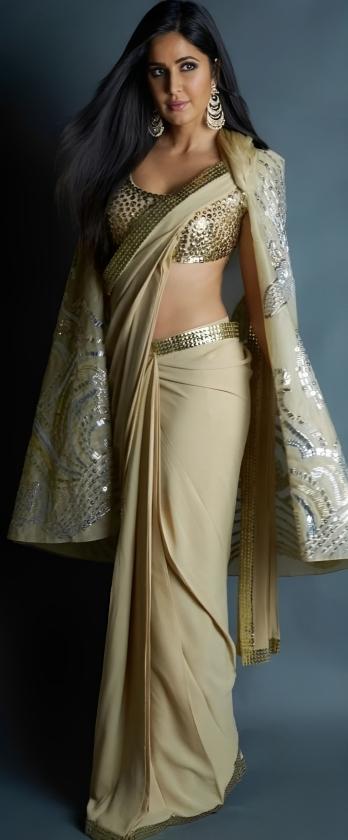 Adorned in an exquisite Abu Jani Sandeep Khosla saree, Katrina exuded unparalleled elegance at Priyanka Chopra and Nick Jonas's reception. The beautiful drape, intricate embellishments, and her innate charisma made her a vision to behold